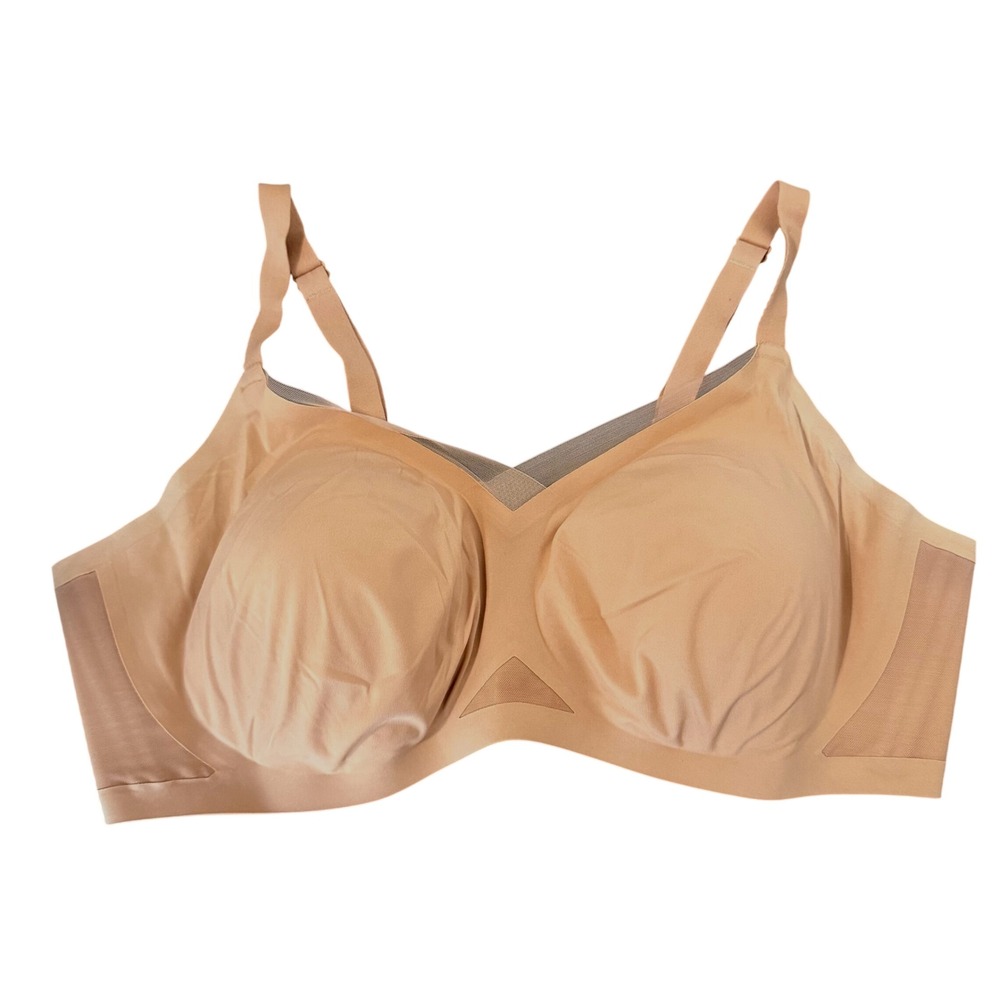 Honeylove Crossover Bra 3X 40DD 40DDD Sand Nude Wireless Smoothing LWBR0302V3